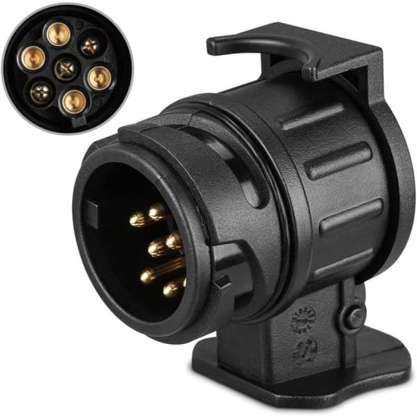 13-pins til 7-pins tilhengeradapter - for campingvogn, lastebil, tilhenger - Vanntett, 12 V