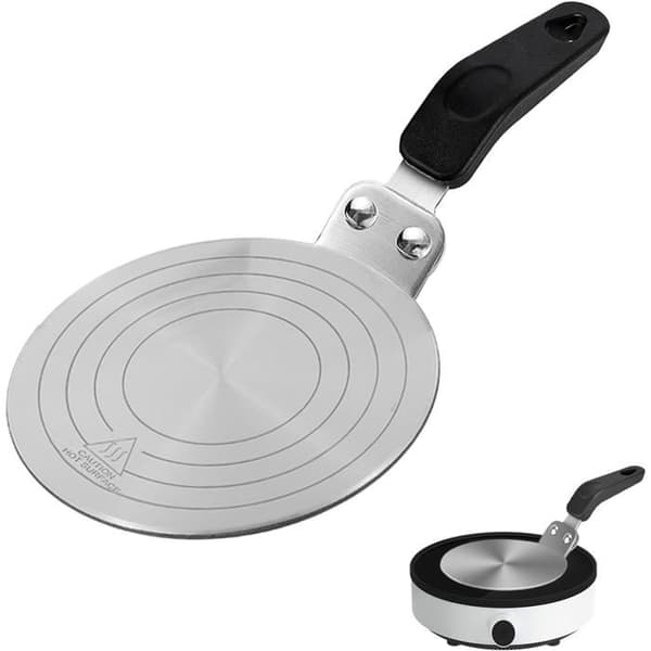 Induktionsadapter, 13 cm varmeudledningsplade, induktionskogepladeadapter i rustfrit stål, til mokka/gaskomfur