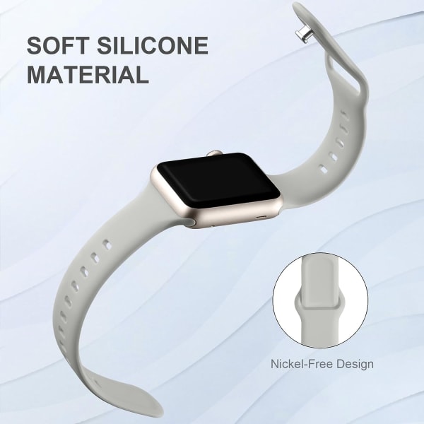 Oielai 4-pack-rem kompatibel med Apple Watch rem 41 mm 40 mm 38 mm för kvinnor män, ersättningsmjuka sportremmar för Apple Watch