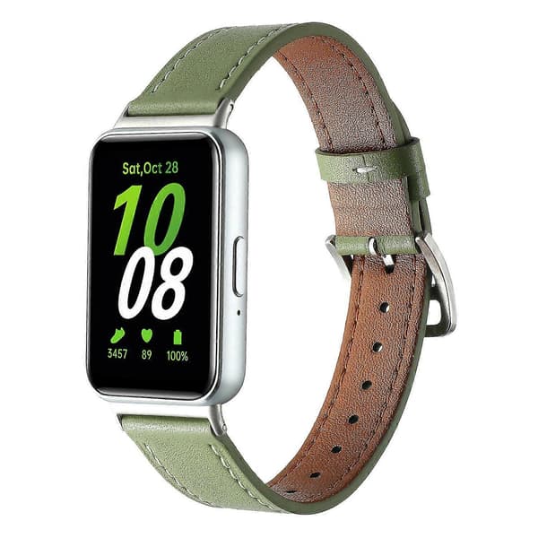 Ægte læder urrem udskiftning til Samsung Galaxy Fit3 - Beige Multicolor Green