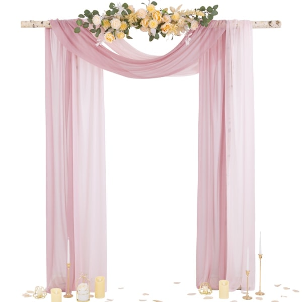 Bohemian Country Gauze Dug til Bord i Lys Rosa til Baby Shower Dekoration black 90cmx400cm