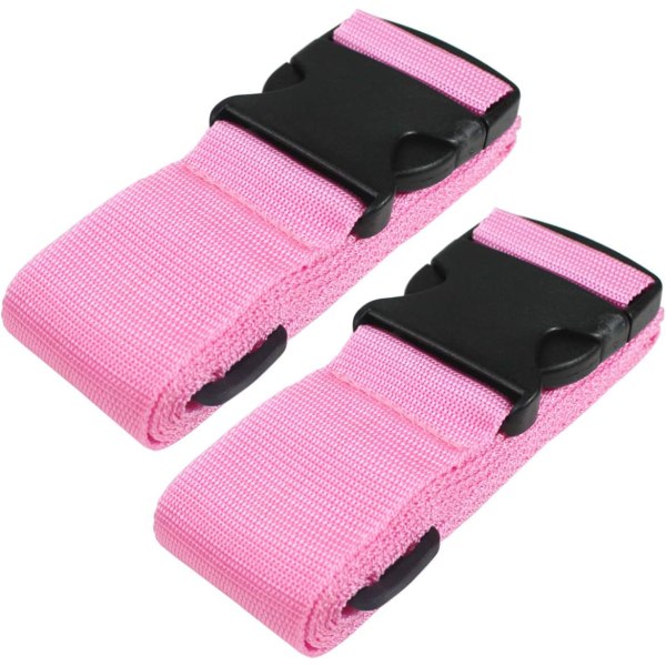Kraftiga bagageremmar för resväskor Packbälten Resetillbehör Justerbar väskrem 2-pack rosa