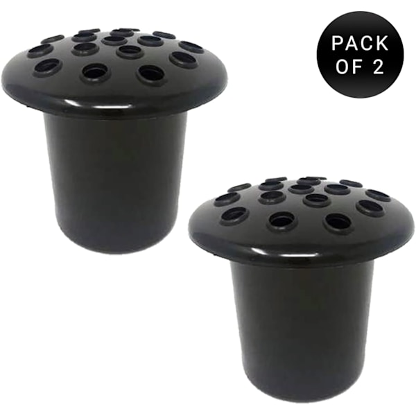 2-pack Svarta Minnesvaser för Gravplatser, Starka Gravblomkrukor i Plast, Insats för Gravsidan, Gravvas för Gravdekorationer