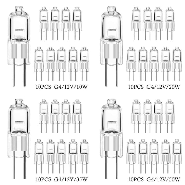 10 stk halogenpærer kapsellamper G4-12V-10W