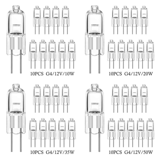 10 stk halogenpærer kapsellamper G4-12V-10W