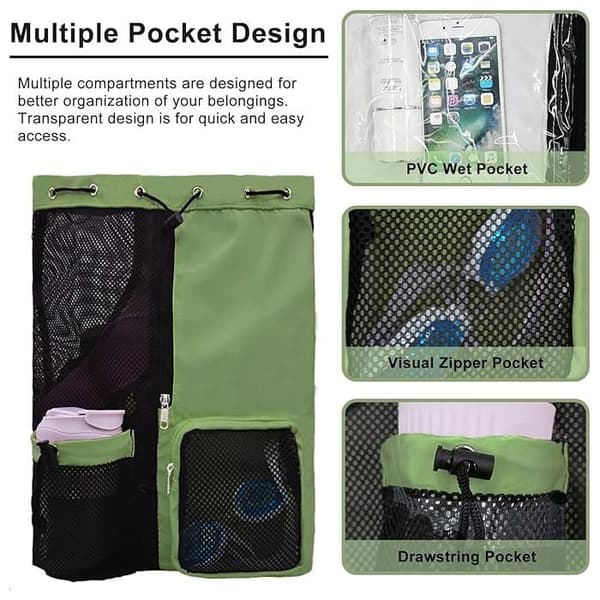 Multifunksjonell sportsbag, siderom, trening, svømming, reise – Grønn