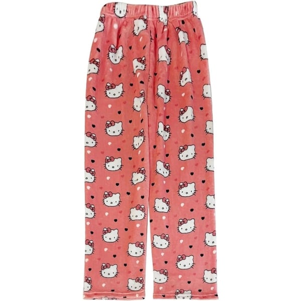 Nättejä Piirrettyjä Pyjama Housuja Naisille - Kokonaispainatus Flanelli Pyjamat Joulu Halloween Lämmin Kotiasu Graffiti Housut Style-1 Medium