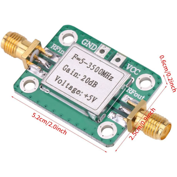 5-3500MHz laajakaistainen 20dB High Gain LNA Low Noise Ham Radio RF vahvistinmoduuli suojatulla case lyhytaaltoisille FM-televisioille