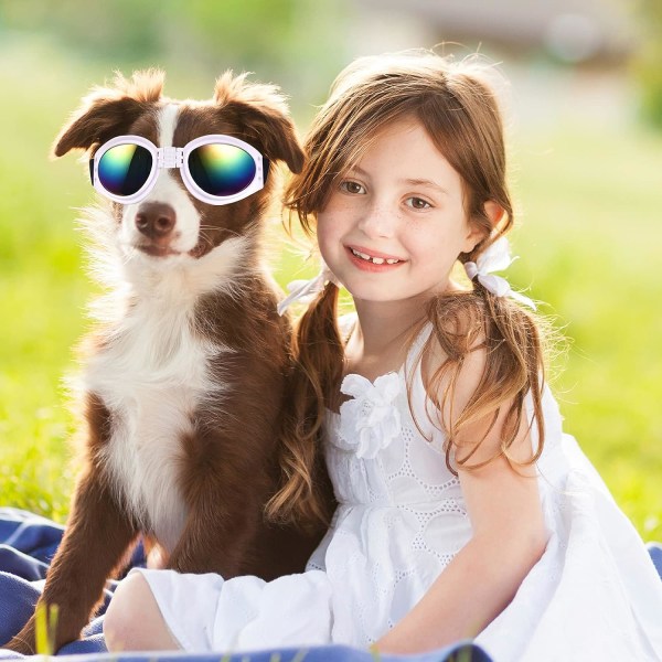 Pet Goggles Hund Solglasögon, Hund Solglasögon Vindtät Valp Goggles Anti-Imma UV-skydd Solglasögon för katt och små hundar (svarta)