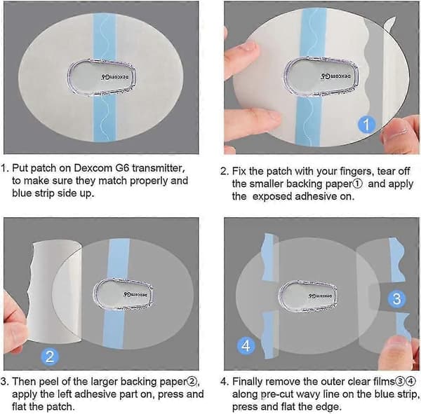 30 stk. Dusj Vanntette Plaster Dexcom G6 Selvklebende Plaster Premium Transparent Overplaster For G6 Sensor