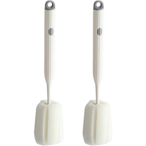 2 pcs sponge bottle brush soft and easy to clean (white)