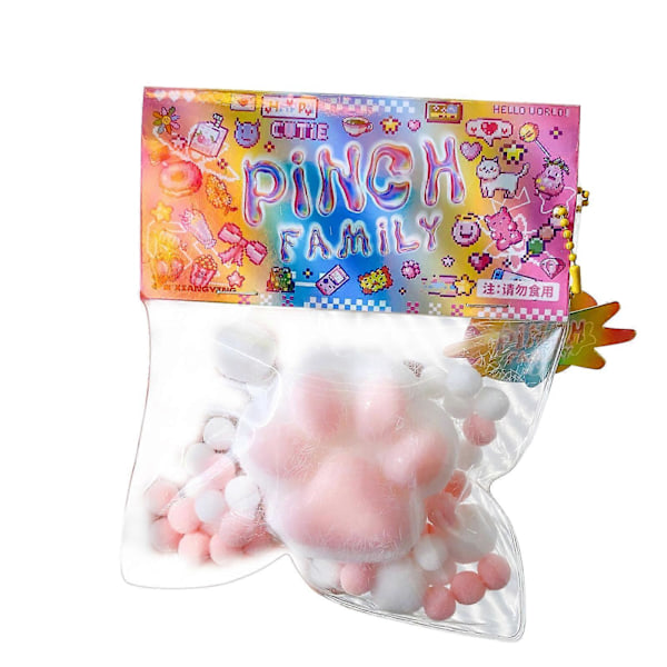 Taba Cat Squishy Legetøj, Kattepote Mochi Squishy Stressaflastende Squishies White