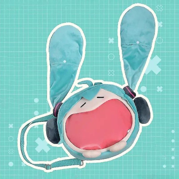 Kawaii Anime Hatsune Miku Cosplay Plysch Ryggsäck Ita Väska Kvinnor Väska Skola Student Män Sammet Axelväska Flicka Present blue