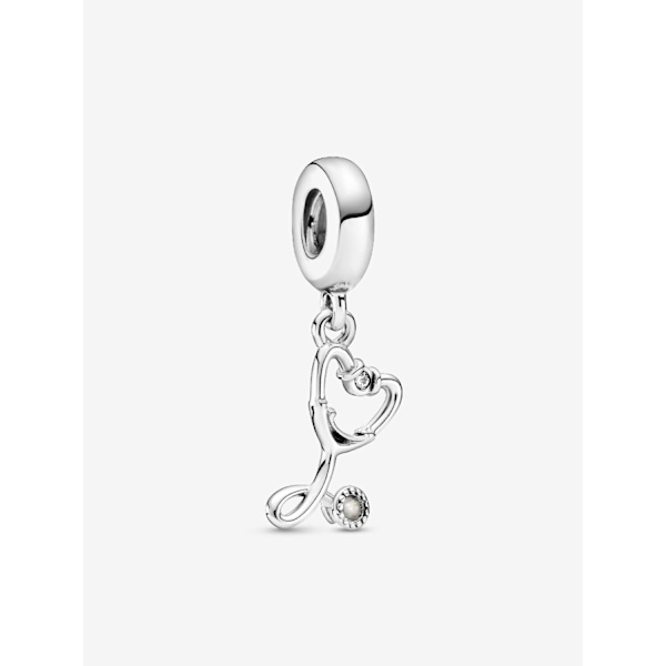Stetoskop Hjerte Dingle Charm - Sterling sølv