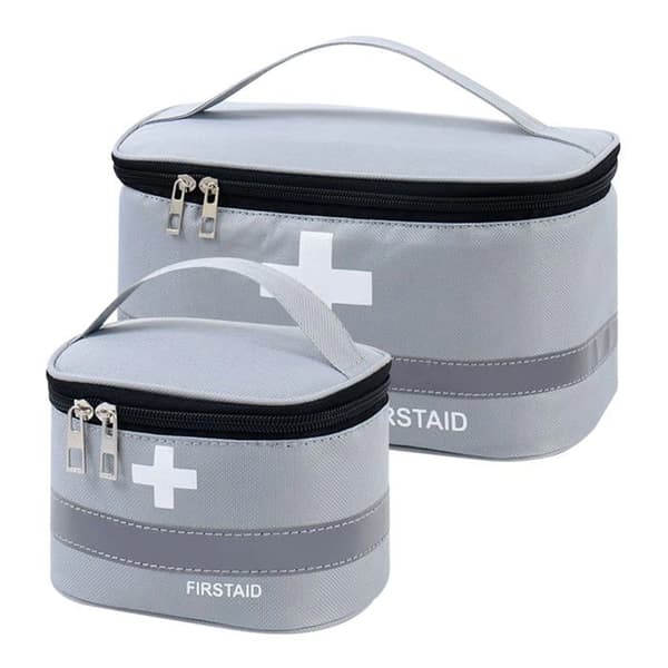 Första hjälpen-kit, tomma medicinväskor, portabla medicinväskor, grå(B)