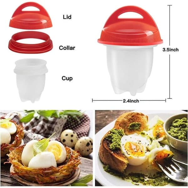 Silikon eggkoker, 6 stk kokte egg silikonposjer, eggkoker eggkoker lys eggkoker eggkopp matvarekvalitet silika