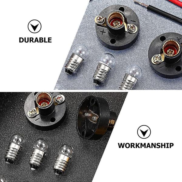 5 stk Spiral Lyspærer Mini Pæreholder E10 Plast Lampeholder E10 Mini Pæreholder