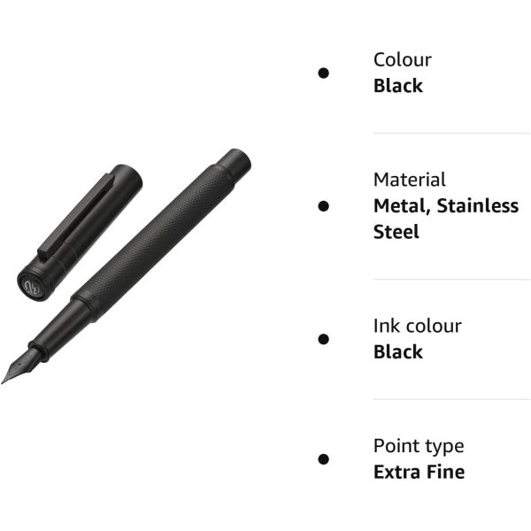 Matt Black Forest Fountain Pen Extra Fine kärki klassinen muotoilu muuntimella