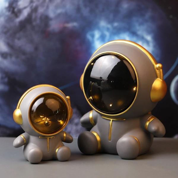 Astronaut Spargris Rymdman Nattlampa Dubbel Användning Sparbössa Prydnad Stor Kapacitet Pojkar Flickor Spargris Pengar Box S White