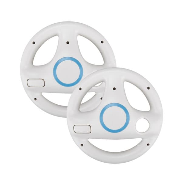 Ratt för Nintendo Wii Motion Plus Remote (2-pack) Perfekt för Mario Kart Racing Bilspel, Vit