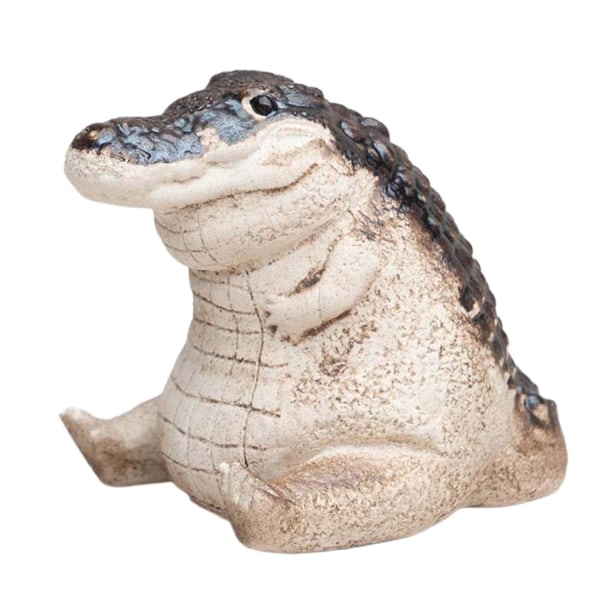 Te Pet Fin Smuk Delikat Simuleret Dekorativ Lilla Ler Håndlavet Krokodille Te Figur