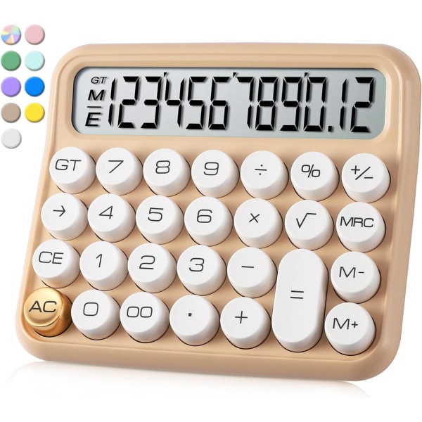Standardkalkylator 12 siffror, stor skrivbordsskärm och knappar, miniräknare med stor LCD-skärm för kontor, skola, hem och företag