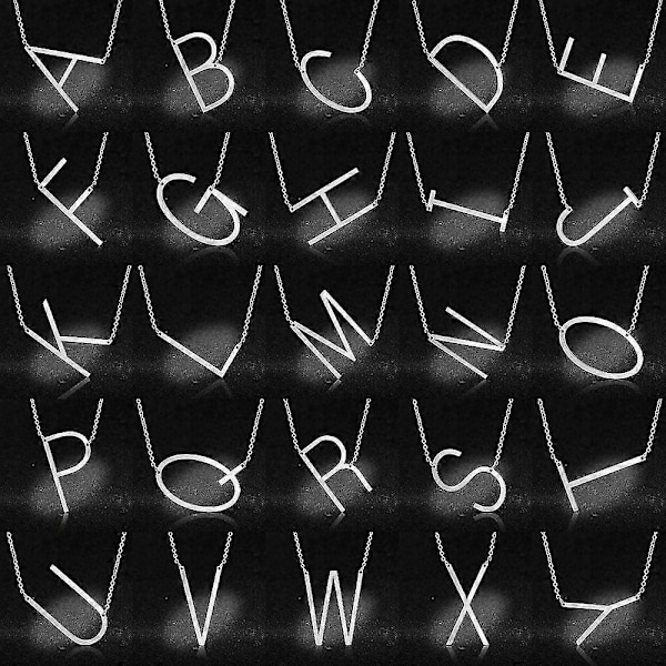 100% Rostfritt Stål Initial Namn Hängsmycke Halsband För Kvinnor Grossist Alfabet A-z 26 Bokstav Mode Halsband