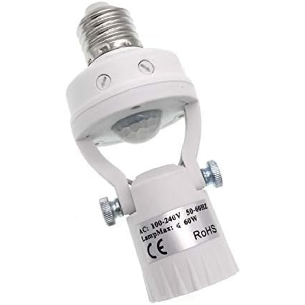 Bevægelsessensor Lysstik, E27 Skruelampe Adapter (Dæmpbar)
