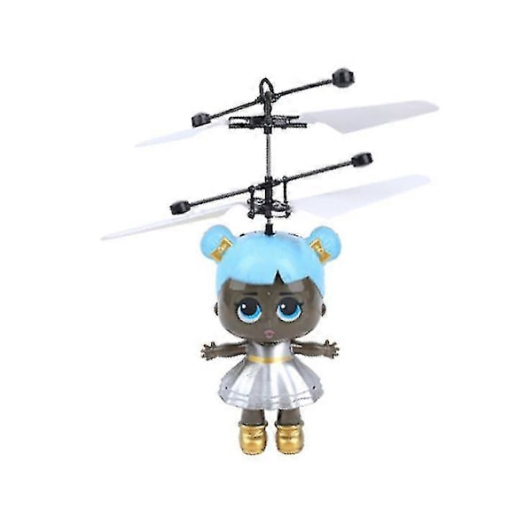 Legetøjs Induktionsflyvende Helikopter Speed Drone Legetøj BLÅ COD KK5555-God Surprise Doll Black
