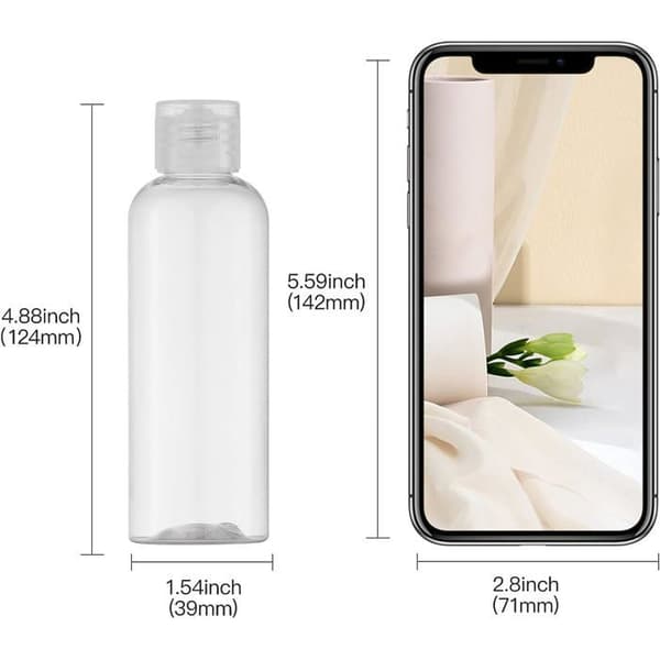 100 ml dispenserflasker - Klare plastikflasker - Lufttætte lukkeflasker - PET-materiale