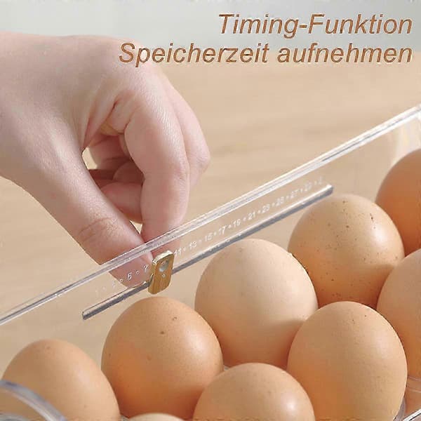 Eggbeholder for kjøleskap, eggoppbevaringsboks, 30 egg/3 lag
