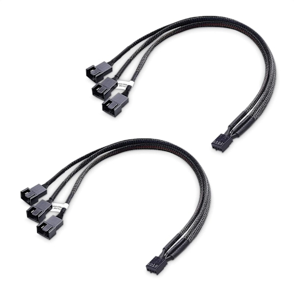Cable Matters 2-pak 4-bens PWM-splitterkabel 30 cm, 3 computer-fan-splitterkabel, PC-fan-splitterkabel, 3-fan-splitterkabel 3 in 1