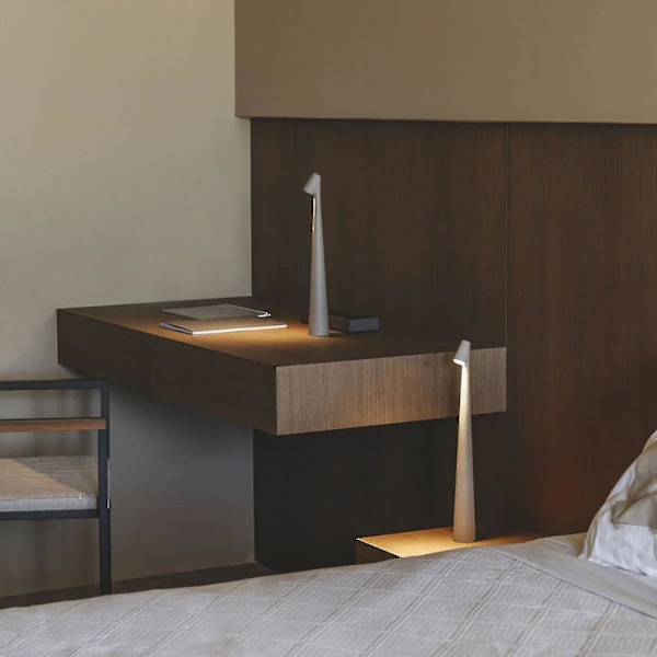 Elegant Slim Konisk Stem Bordlampe Bærbar & Dæmpbar Led Skulpturlys Dec Gray