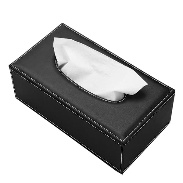 Servietboks i kunstlæder, 25*14*9,5 cm (Sort)