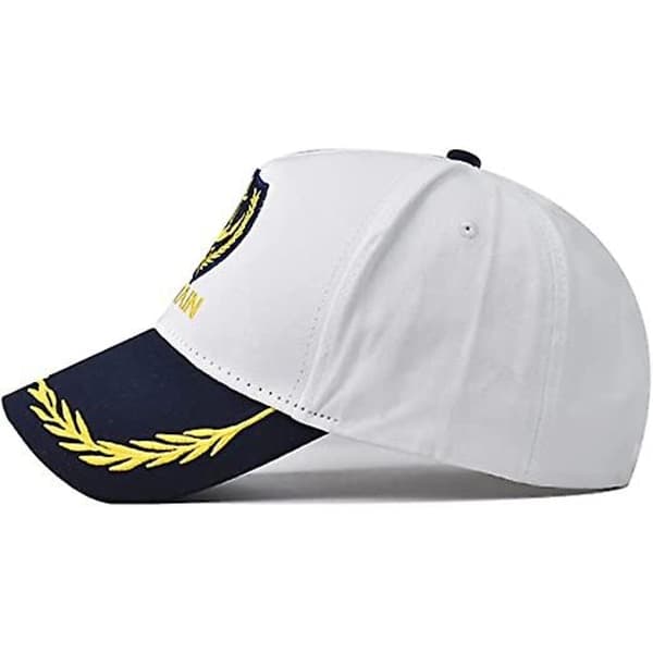 Justerbar Kaptein Båt Baseball Cap Kaptein Hat Baseball Cap Nautisk Marine Sailor Navy Hat Hvit