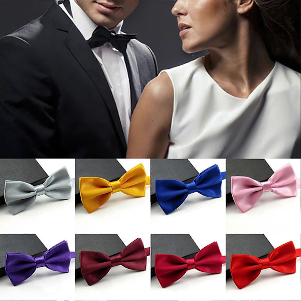 Sinknap Fluga Solid Färg Lätt Att Använda Polyester Justerbar Fluga Förknutna för Formella Tillfällen Silver