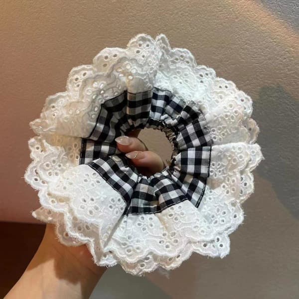 Store Hår Elastikker med Blonder, Elastiske Hårbånd, Tau Hår Elastikker til Kvinder, Bløde Hårbånd, Scrunchies, Hestehaleholder
