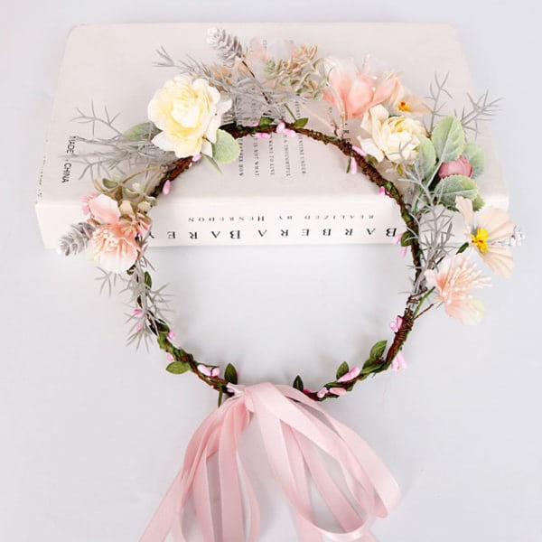 Håndlaget blomsterkrans hodebånd blomsterkrans bryllupsfest hodebånd
