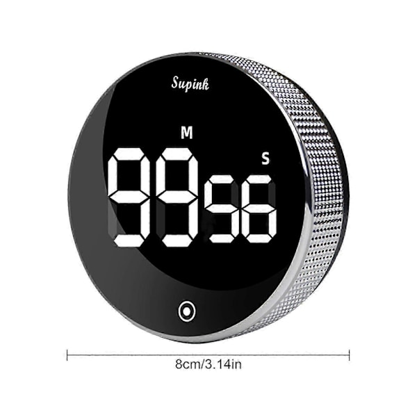 Digital LED Timer Manuell Nedtelling Vekkerklokke Magnetisk Stoppeklokke Dusjtimer