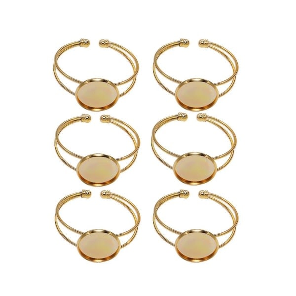 6 stk. 18 mm Runde Plader Kobber Y-Form DIY Armbånd Håndkæder til Smykkefremstilling (Guld) (5*1.8cm, Guld)