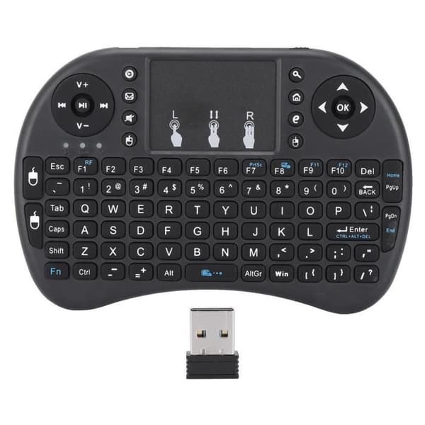 Mini i8 trådløst tastatur og mus til hjemmemultimedie, Smart TV, PC og Android – Kirsebær