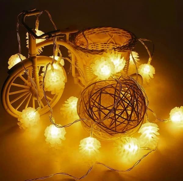 Grankottsljusslinga, 6M 40 LED Julgransljusslinga, IP44 Vattentäta Minilampor (Varmvit)
