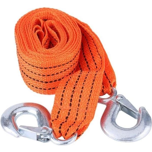 Bugseringsstrop - 3 tons belastning - 4m x 4cm - Høj styrke nylon & smedejern