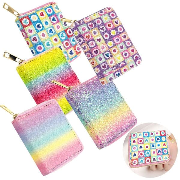 Glitter Pengepung med paljetter og glidelås 4 4 4 4 4