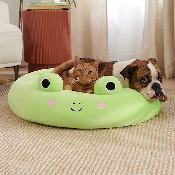 40cm Söta Groda Ananas Katt Hund Husdjursbädd, Supersoft Squishmallows Plysch Husdjursbädd Frog