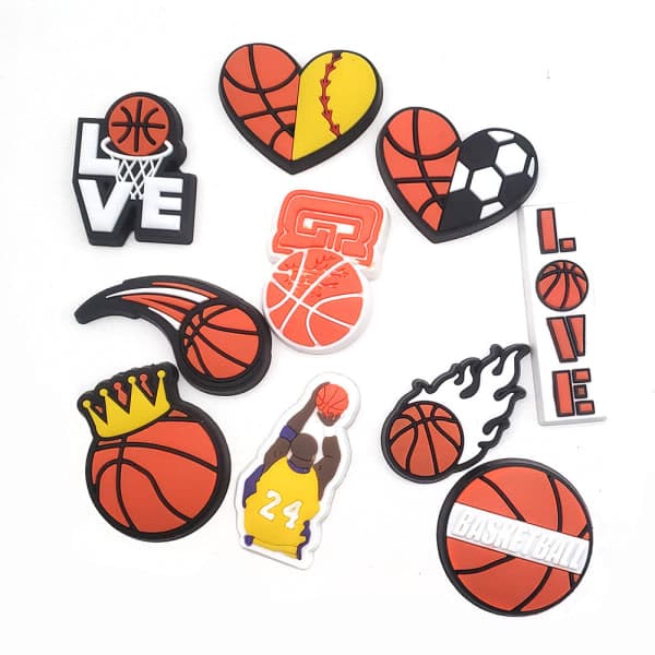 10-pack basketkängespännen, clogs, blommiga tecknade Ba