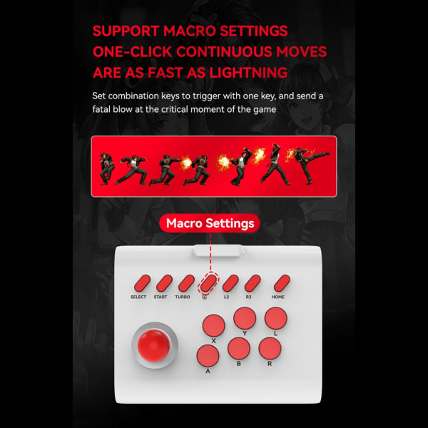 Konsol Rocker Trådbunden/Bluetooth Kompatibel/2.4G Anslutning Speljoystick Arcade Fighting Controller Typ-C Gränssnitt