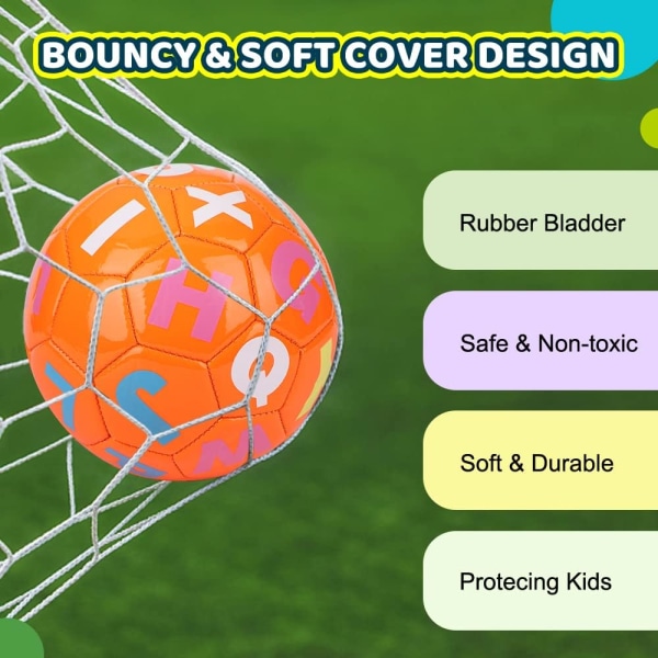 Mini fotboll gummibollar för barn Sportleksaker, 6" färgglada badbollar för mini fotbollsmål, 3 st inomhus liten PVC-fotboll