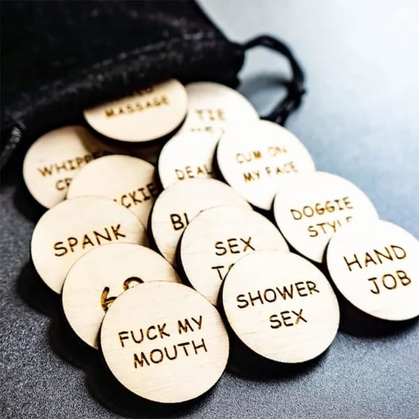 20Pcs Funny Tokens Sex, Funny Wooden Couples Date Night Activity Token, Romantic funny Sexy Tokens for Date Night, Party, Game--round