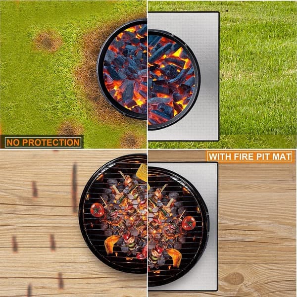 Grillmatte BBQ Brannbestandig Matte Grill Sprutbeskyttelse Brannsikker Varmebeskyttelse for Gulv 165x99CM